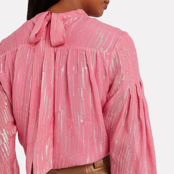 New Birgitte Herskind Ilse Silk Striped Blouse - Picture 4 of 15